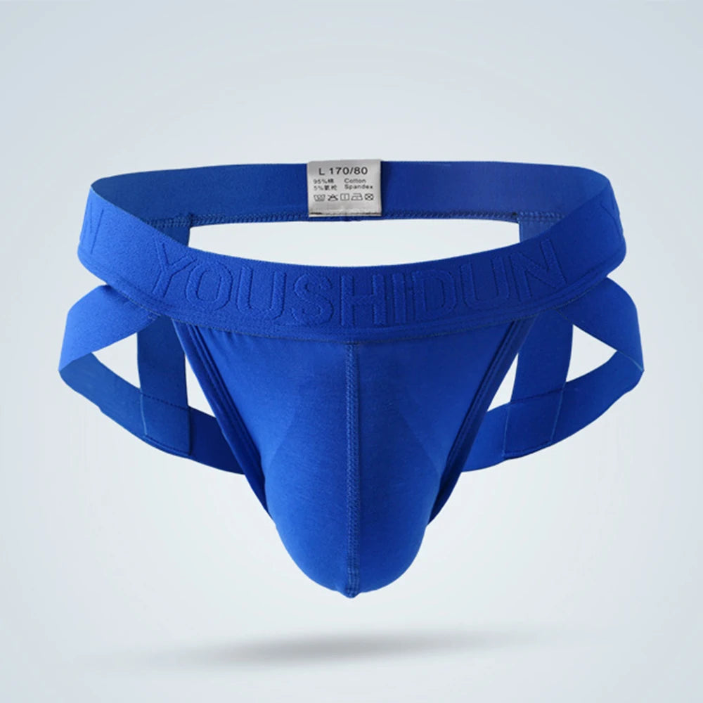 Men's Low Rise Thong Jock Strap Convex Pouch