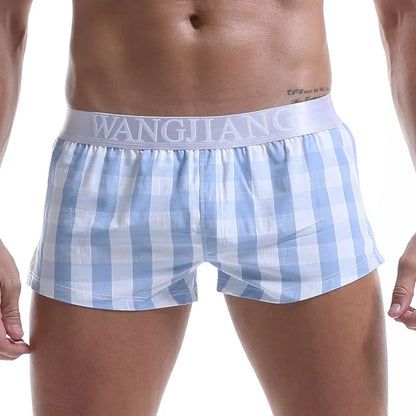 Men Cotton Boxers Shorts Loose Multicolor Male Plaid Underwear Homewear Comfortable Arrow Pants