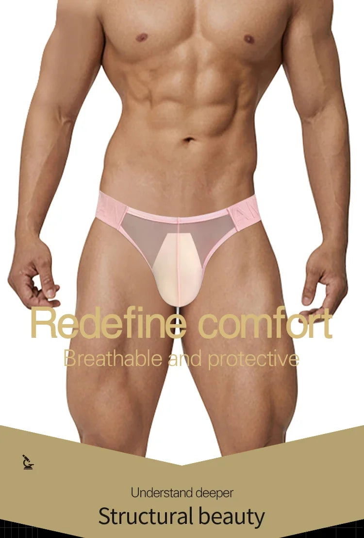 CMENIN Low Rise Men's Underwear Transparent Ultra-thin Mesh Brief