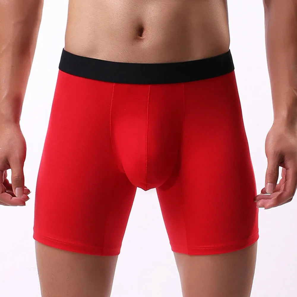 Men's Middle Leg Breathable Cotton Boxer Briefs