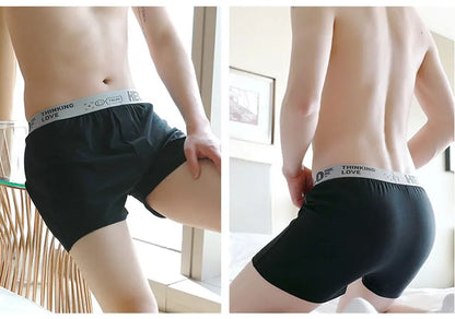 High Quality Cotton Soft Underwear Boxer Shorts Sleepwear Men Fitness Loose Cozy Arrow Panties Male Comfortable Sleeping Shorts