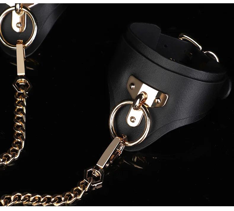 BLACKWOLF Genuine Leather Handcuffs and Anklecuffs Bondage Toys for Couples Bdsm Toy Luxurious Quality for Sex Adult Games