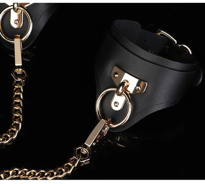 BLACKWOLF Genuine Leather Handcuffs and Anklecuffs Bondage Toys for Couples Bdsm Toy Luxurious Quality for Sex Adult Games