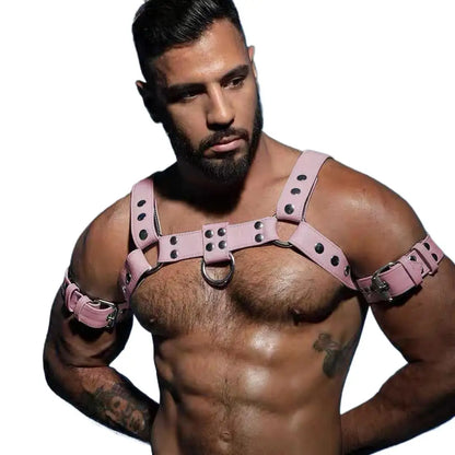 Harness Mens fetish Leather BDSM Bondage Sissy men lingeries Body Gays Hombre Stage Nighclubwear Shoulder Belt Sexual Body Chest