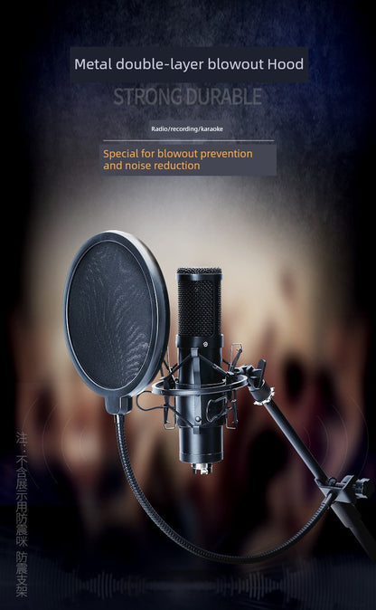 Oute Sound Anchor Microphone Anti-Spray Net Special for Recording Studio Condenser Microphone Karaoke Metal Spray-Proof Microphone Cover