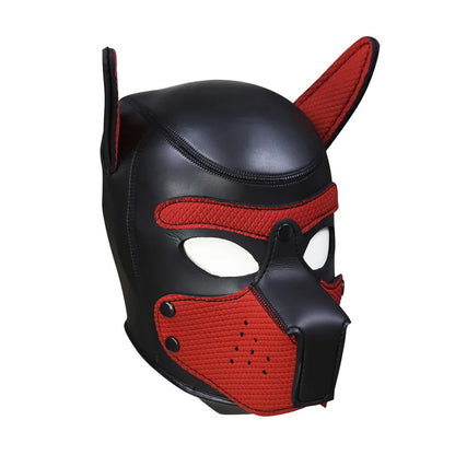 New Puppy Cosplay Costumes Party Pu Leather Rubber Mask Full Head Hood Masks for Dog Roleplay Funny Sexy Unisex Full Top Cover