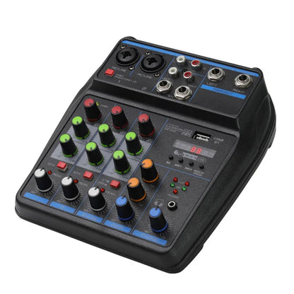 BOMGE 4 MINI Channel Mixer DJ Mixing Console with Bluetooth 48V Phantom Power Monitor Karaoke System USB Mixer Audio