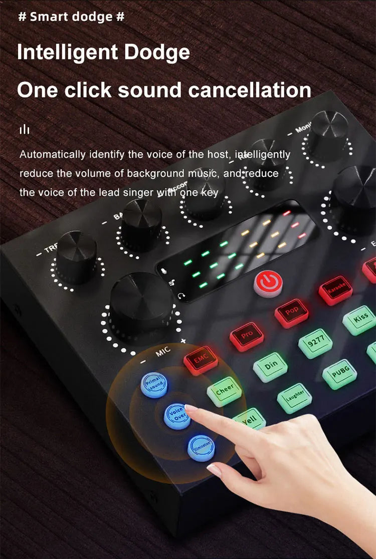 Professional Podcast Music Studio Recording Karaoke Condenser Microphone Game Live Broadcast KTV Sound Audio Card Kit for Stream