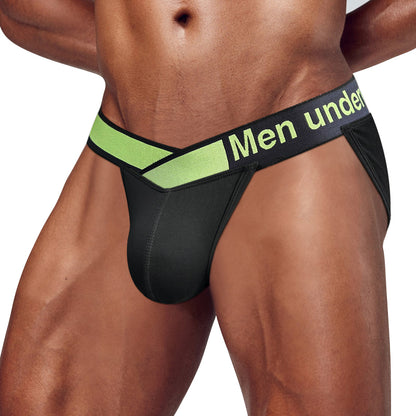 CMENIN Men's Underwear High Cut Bikini Jockstrap Underwear Gradient Elastic Band