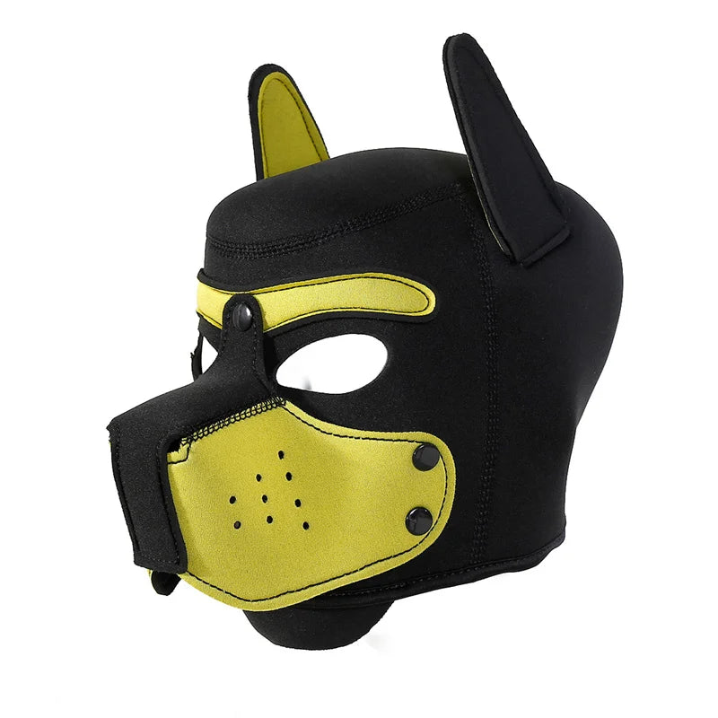 10 Colors Puppy Cosplay Costumes Increase Large Size Padded Rubber Full Head Hood Mask With Ears For Couples Dog Role Play Games