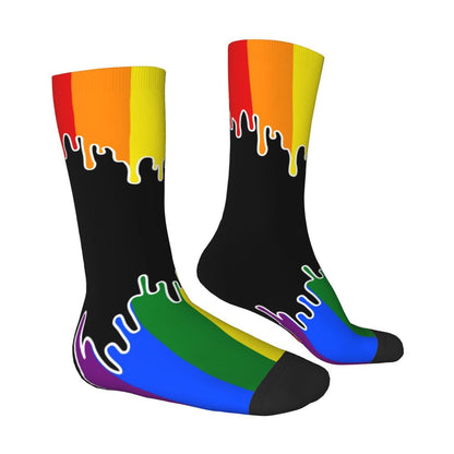 Gay Bear Paw Flag GLBT Mens Crew Socks Unisex Fun LGBT Lesbian Spring Summer Autumn Winter Dress Socks