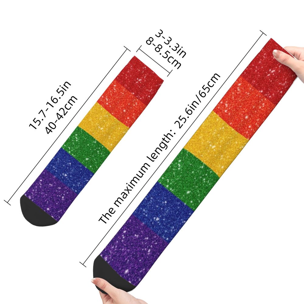 Gay Bear Paw Flag GLBT Mens Crew Socks Unisex Fun LGBT Lesbian Spring Summer Autumn Winter Dress Socks