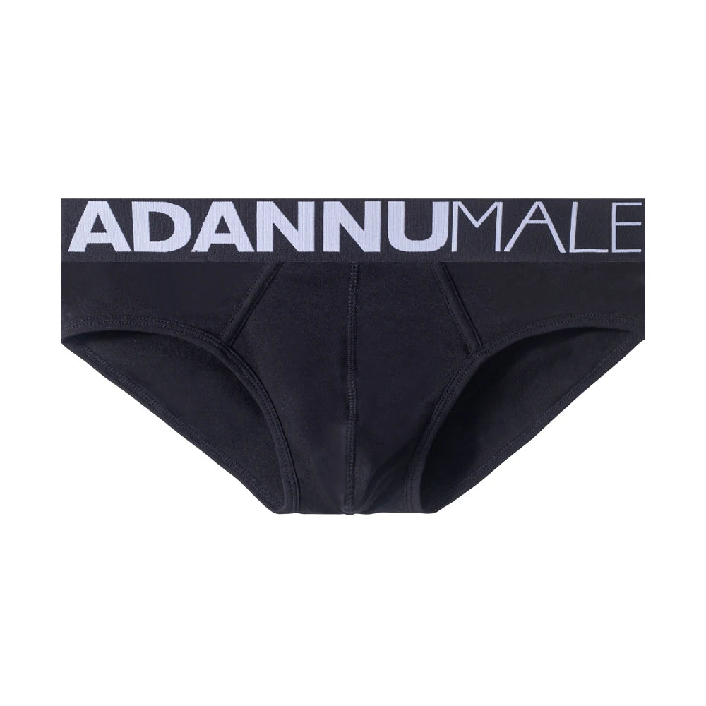 Adannu Men's Breathable  Cotton Three-dimensional U-bag High Fork Solid Briefs