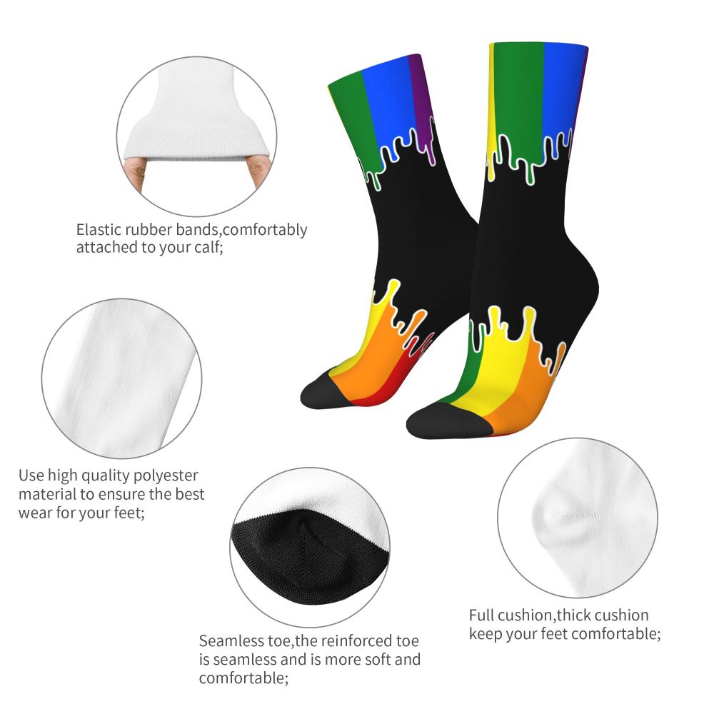 Gay Bear Paw Flag GLBT Mens Crew Socks Unisex Fun LGBT Lesbian Spring Summer Autumn Winter Dress Socks