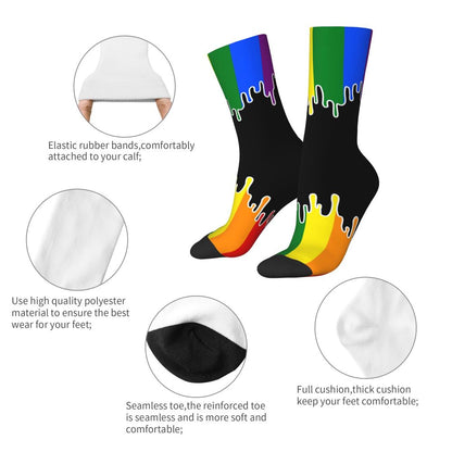 Gay Bear Paw Flag GLBT Mens Crew Socks Unisex Fun LGBT Lesbian Spring Summer Autumn Winter Dress Socks