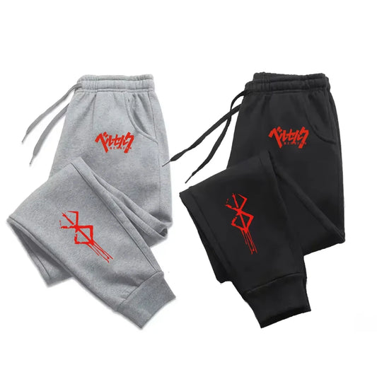 Mens Casual Print Sweatpants Fashion Autumn Winter Fleece Pants Tracksuit Gym Sports Jogger Drawstring Trousers Loose Streetwear