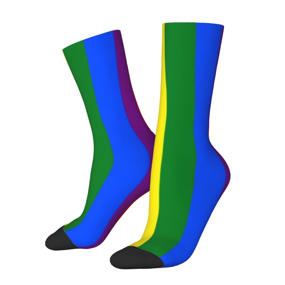 Gay Bear Paw Flag GLBT Mens Crew Socks Unisex Fun LGBT Lesbian Spring Summer Autumn Winter Dress Socks