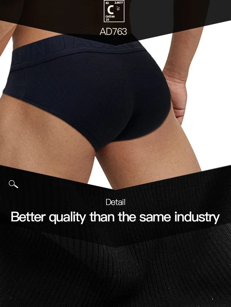 CMENIN 100% Men's Cotton Low Waist Briefs