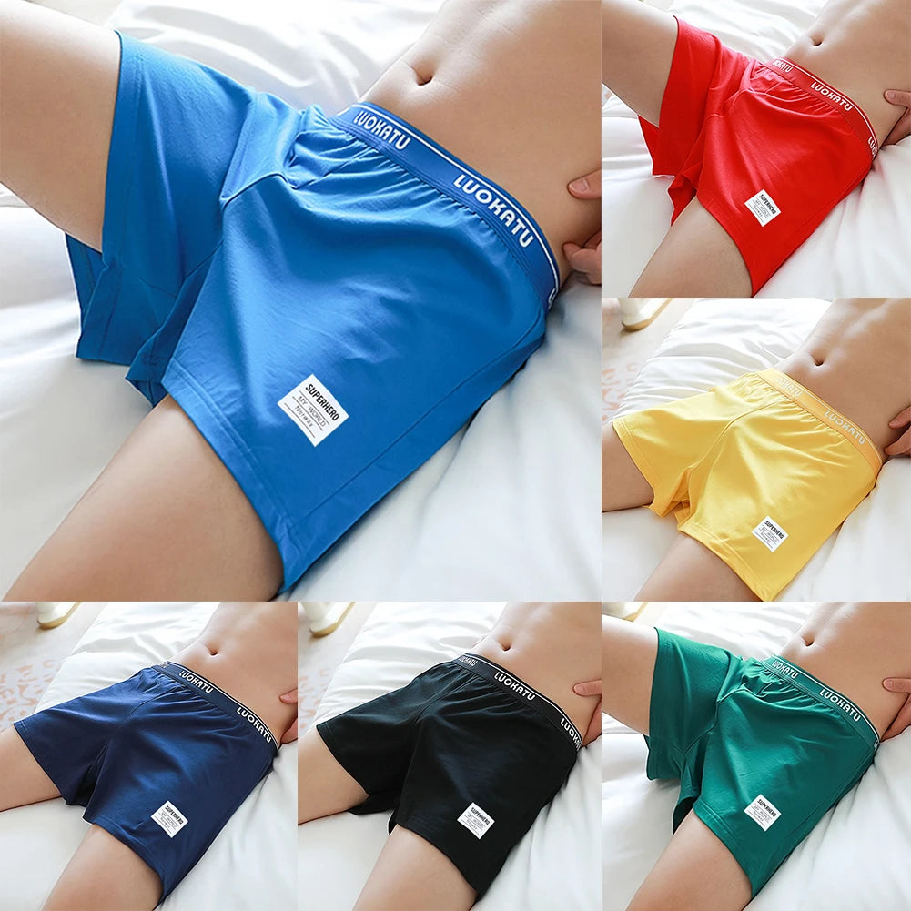 1pc Men's Cotton Aro Pants Elastic Waist Boxer Lingerie Underwear Pouch Boxers Shorts Trunks Underpants Loose Man Panties