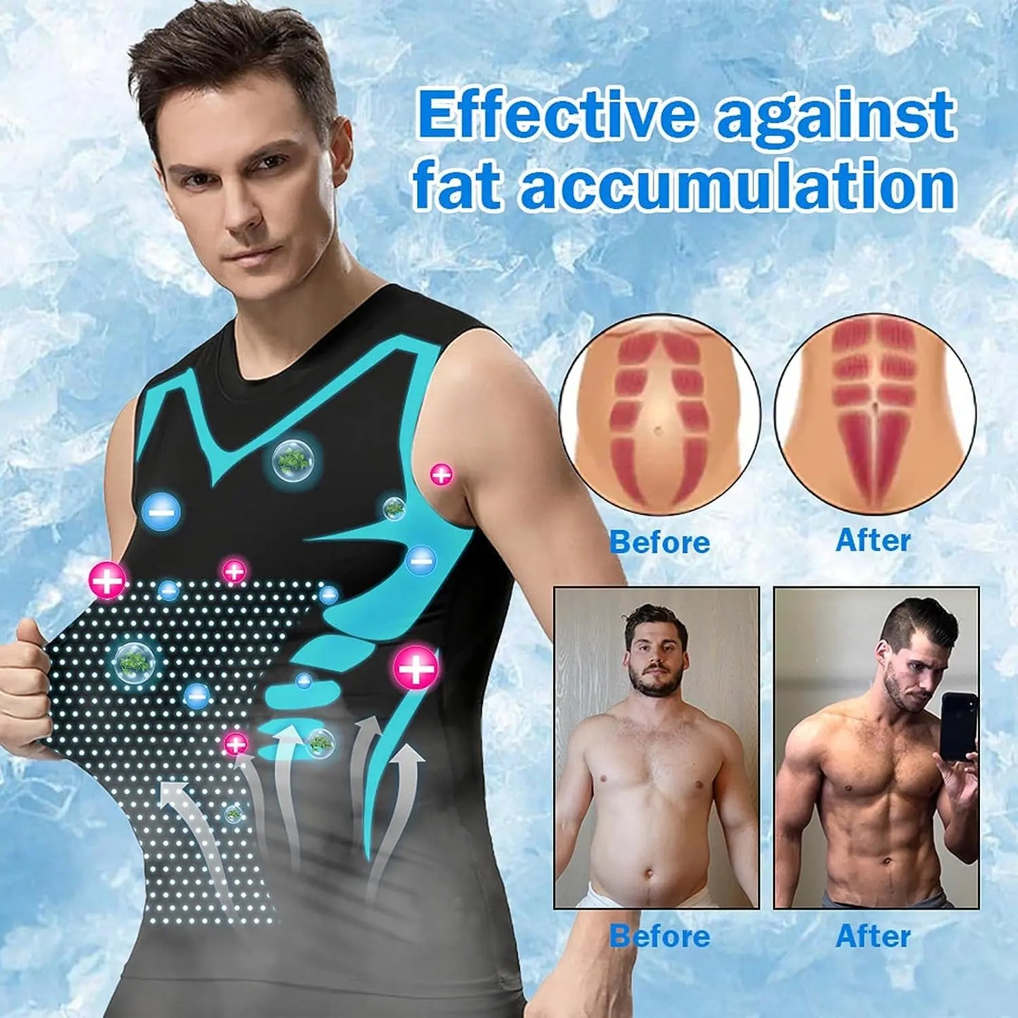 Summer Cool Men Shaping Vest Sleeveless Shirt Tight Compression Shapewear Shirts Tank Tops Body Shaper Breathable Ice Silk Vest