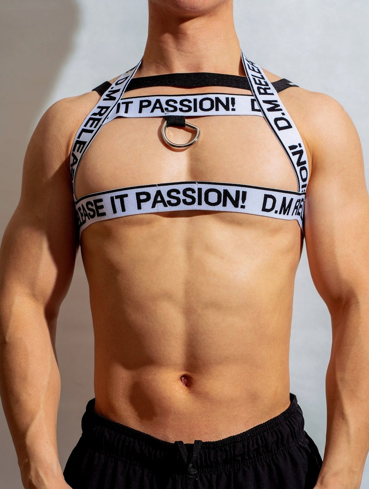 Party Harness Men Strap Costume Sexy Shoulder Bondage Chest Lingerie Metal Ring Elastic Belt Erotic Hombre Hollow Jockstrap 