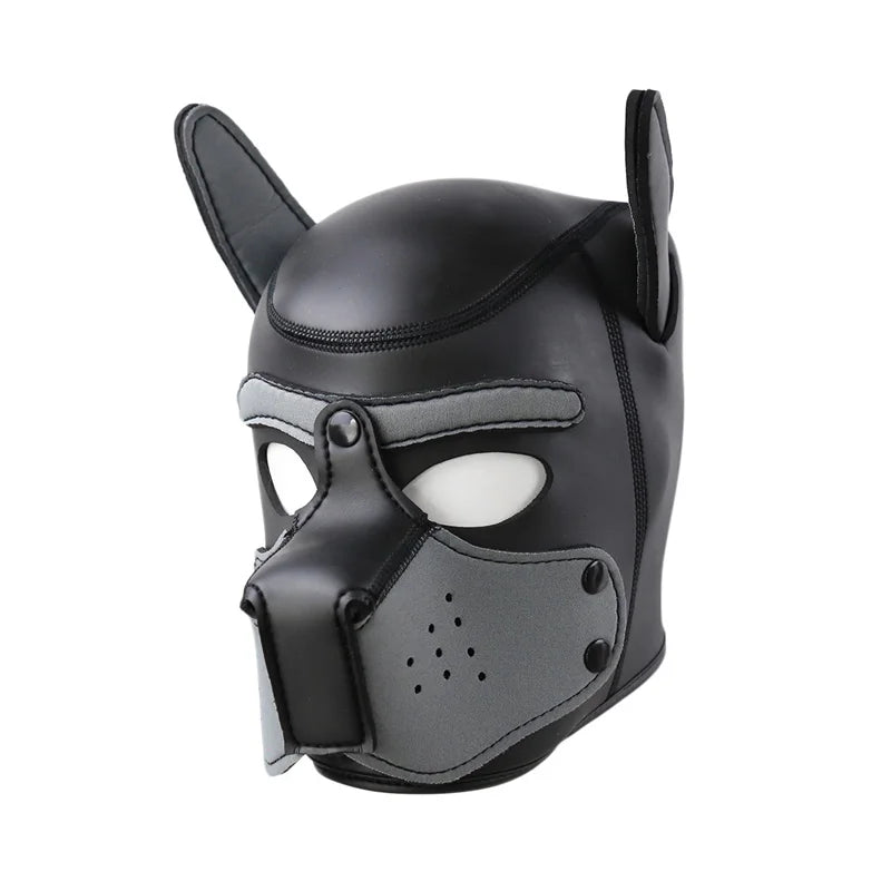 New Puppy Cosplay Costumes Party Pu Leather Rubber Mask Full Head Hood Masks for Dog Roleplay Funny Sexy Unisex Full Top Cover