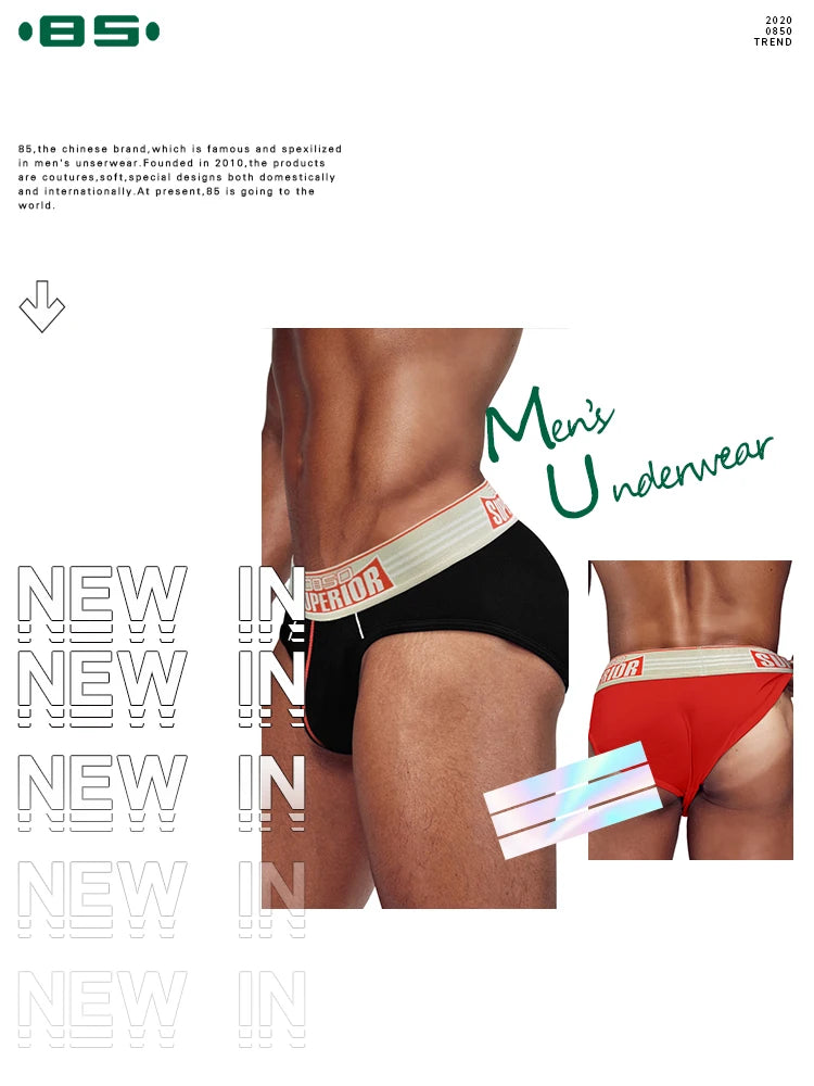 CMENIN Cotton Sexy High Cuts Men's Underwear Briefs Pouch Cuecas Jockstrap Brief Male Gay Bikini Underpant Gay Slip Homme Briefs