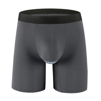 Men's Silk Separate Pouch Long Legs Underwear