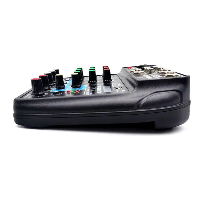 TEYUN A4 Audio Mixer 4-Channel Sound Mixing Console A8 Support Bluetooth USB 48V Power for Karaoke Party Recording Webcasting