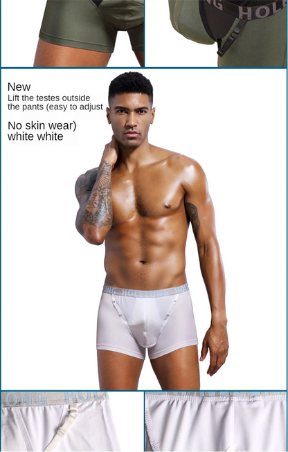 Men Scrotal Support Belt Functional Underwear Health Care Boxer Spermatic Vein Testicle Lifting Bullet Scrotal Separation Boxers