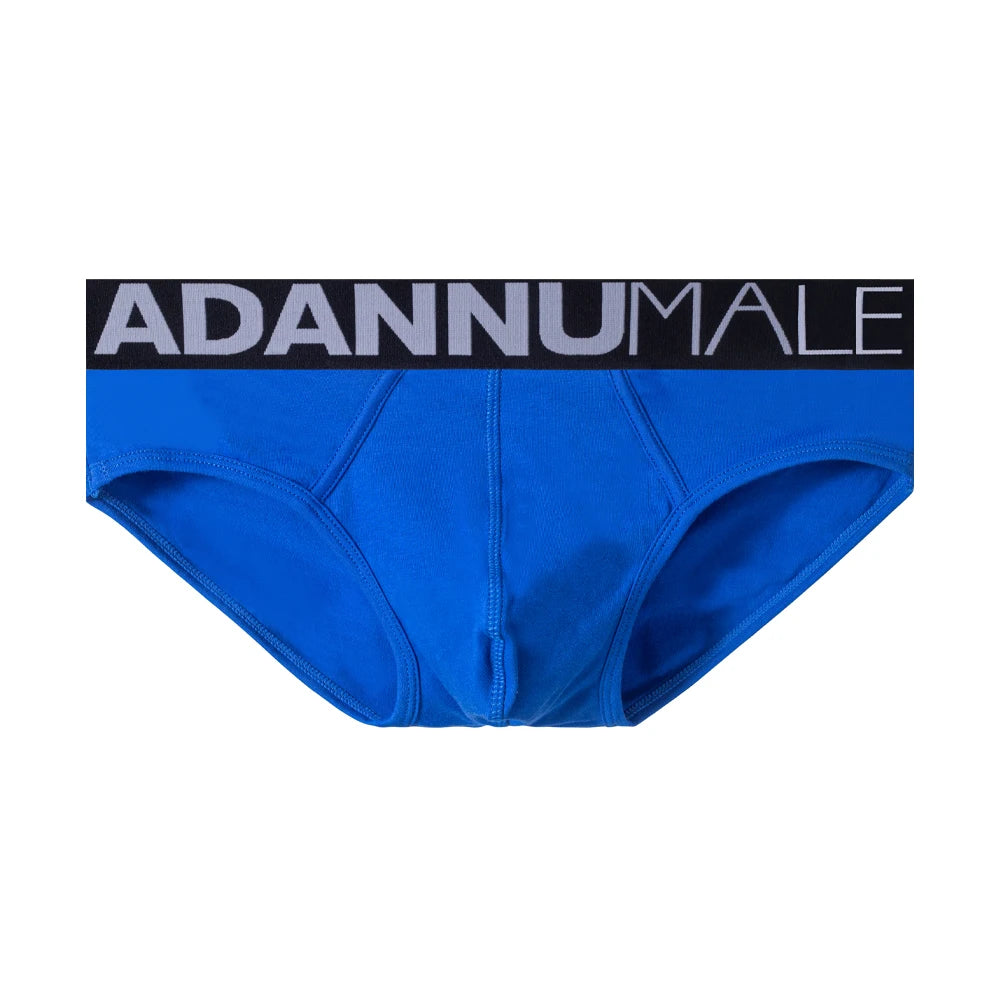 Adannu Men's Breathable  Cotton Three-dimensional U-bag High Fork Solid Briefs