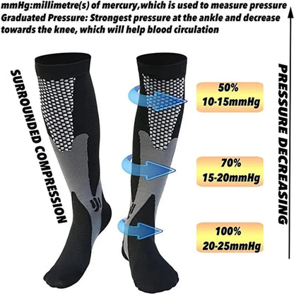 New Compression Socks 20-30mmhg High Stockings Men Women Sports Socks For Marathon Cycling Football Varicose Veins EU35-45 Meias