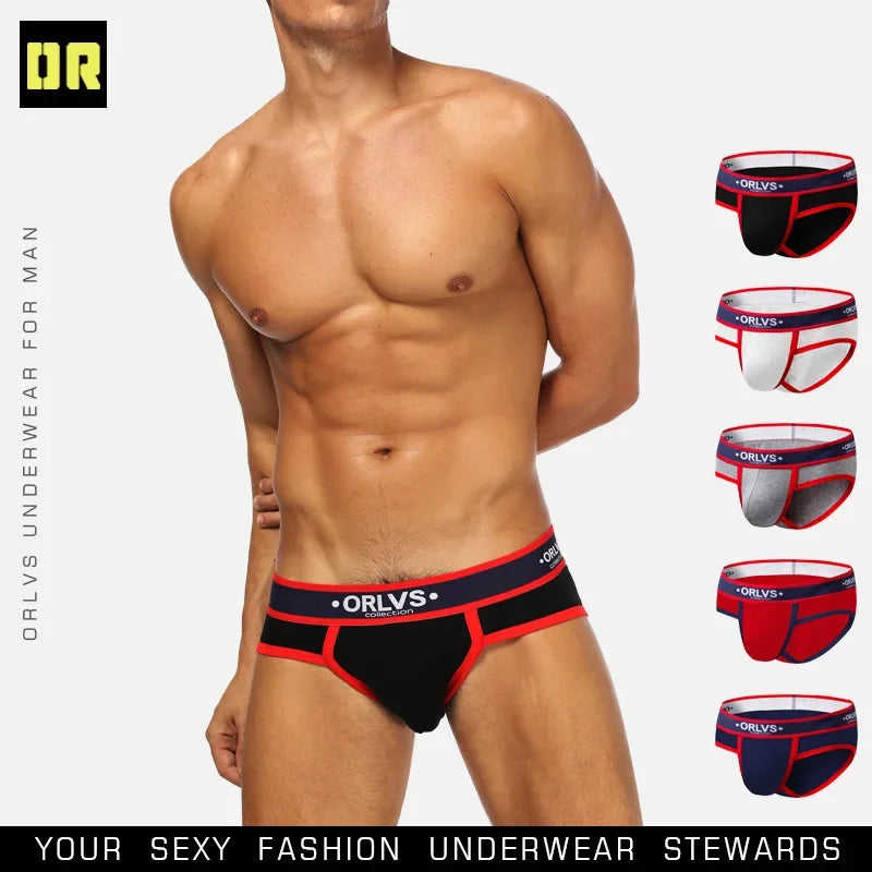 ORLVS men's underwear cotton breathable low waist sexy hip briefs men's underwear a generation OR145