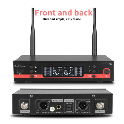 Top Quality！Ew100G3 Professional Dual Wireless Microphone Stage Performance 2 Channels 600-699 UHF Karaoke Metal Handheld e835