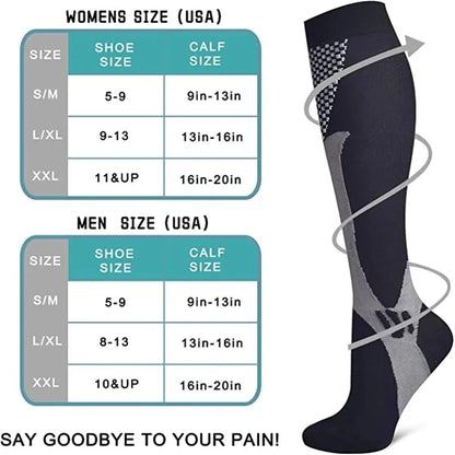 New Compression Socks 20-30mmhg High Stockings Men Women Sports Socks For Marathon Cycling Football Varicose Veins EU35-45 Meias