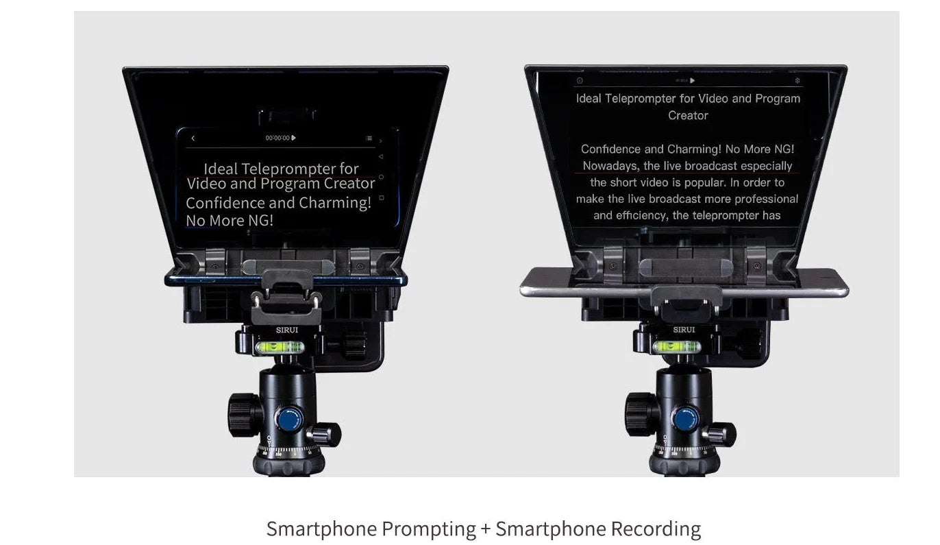 FEELWORLD TP2 Portable 8-inch Teleprompter Supports up to 8&quot; Smartphone/DSLR Shooting with Bluetooth Control Lens Adapter Rings