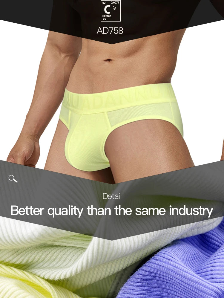 CMENIN Men 100% Cotton Low Waist Sports Fitness Briefs