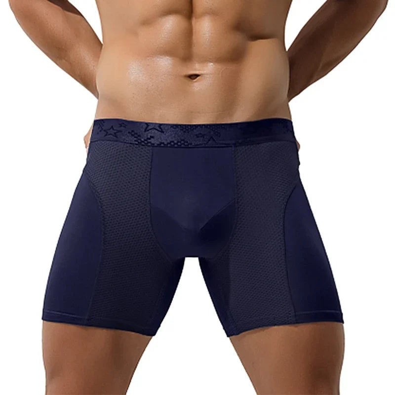 Mens Boxer Briefs 3D Pouch Bracing Cooling Moisture Wicking Underwear Soft Breathable Elastic Waistband Underpants