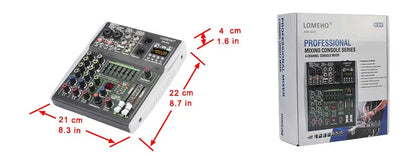 AM-AX4 Mini 4 Channels Individual 48V Phantom Power Mobile 99 DSP Effects Bluetooth USB Computer Play Record Podcast Audio Mixer