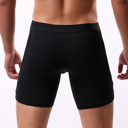 Men's Middle Leg Breathable Cotton Boxer Briefs