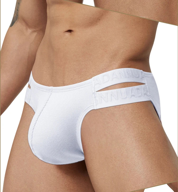 CMENIN Men's Cotton Hollow Crotch High Cut Briefs