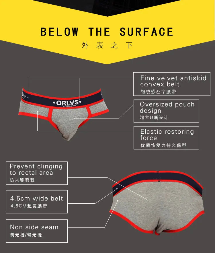 5 Color Men Bikini Underwear Shorts Mens Cotton Lingerie Jockstrap Panties Underpants Briefs for Men