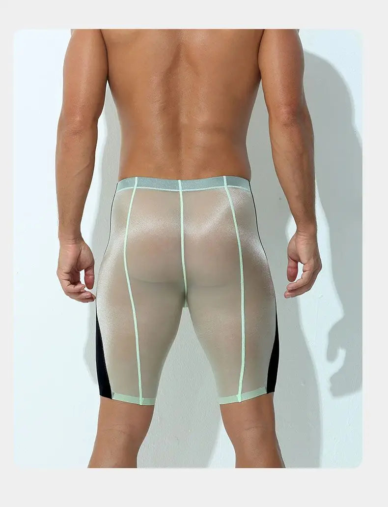 Sexy Sheer Men Elastic Underwears Sports Sexy See Through Ultra Thin Shorts Briefs