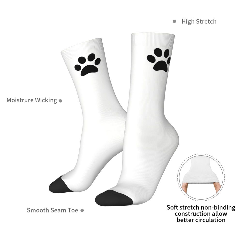 Paw Print Pattern Black Pawprint Men Women Socks Cycling Novelty Spring Summer Autumn Winter Stockings Gift