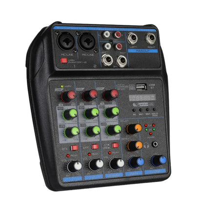 BOMGE 4 MINI Channel Mixer DJ Mixing Console with Bluetooth 48V Phantom Power Monitor Karaoke System USB Mixer Audio