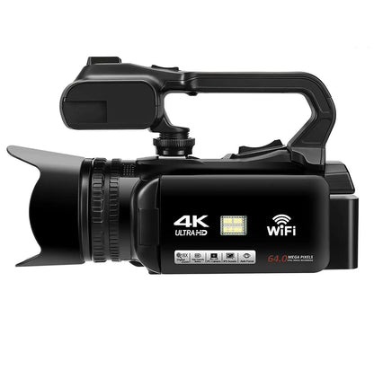 WIFI Camcorder 4K Video Camera 64MP 60FPS HD Auto Focus Vlogging 4.0" Touch Screen 18X Zoom for Live Streaming