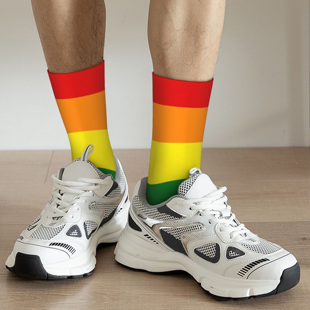 Gay Bear Paw Flag GLBT Mens Crew Socks Unisex Fun LGBT Lesbian Spring Summer Autumn Winter Dress Socks