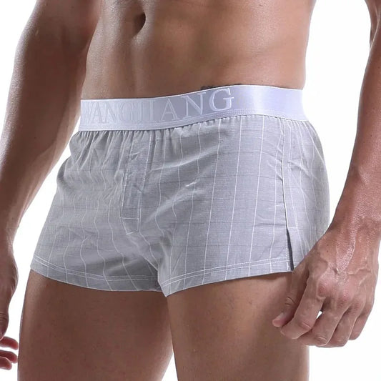 Men Cotton Boxers Shorts Loose Multicolor Male Plaid Underwear Homewear Comfortable Arrow Pants