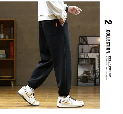 New Spring Harem Pants Men Casual Pants Comfortable Cotton Fabric Solid Sweat Trousers Straight Streetwear Oversize Size 8xl