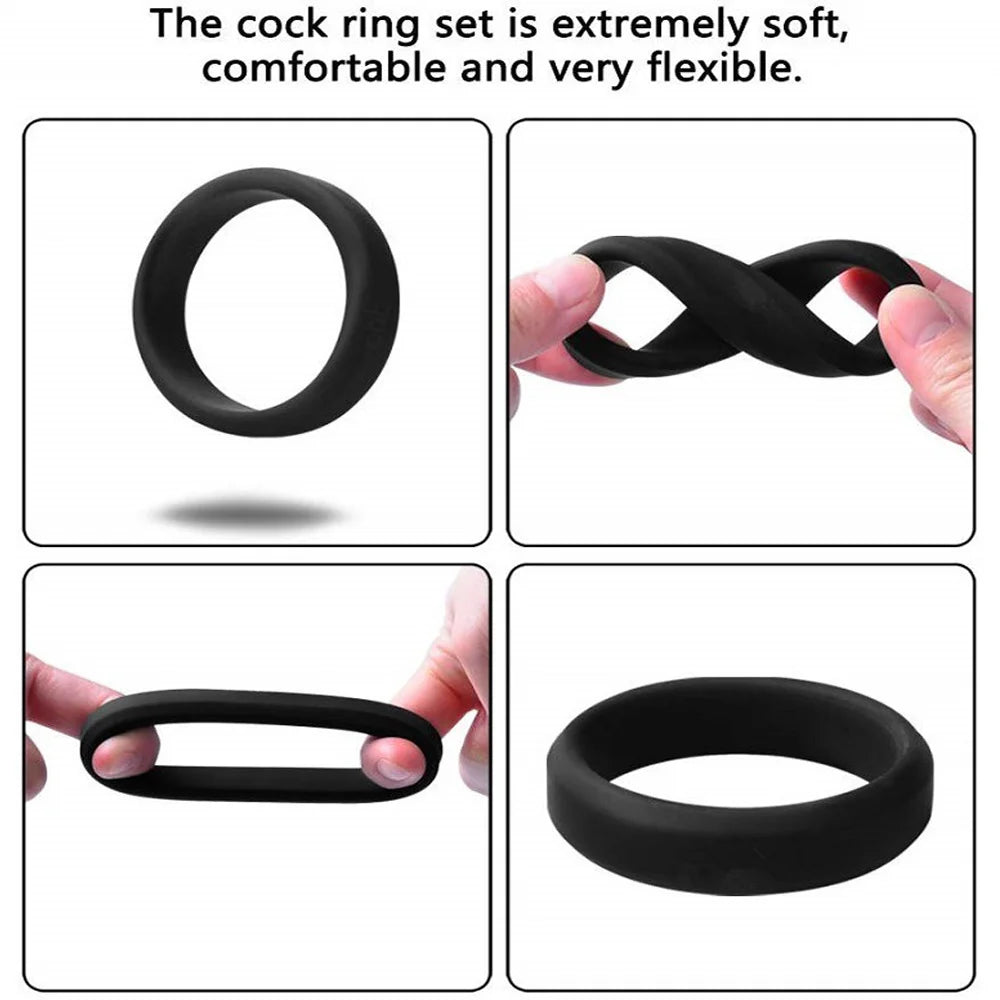 Cockring For Men Cock Ring Scrotum Ball Stretcher Silicone Dick Belt Testicles Lock Semen Delay Rings For Penis Sex Tool For Men